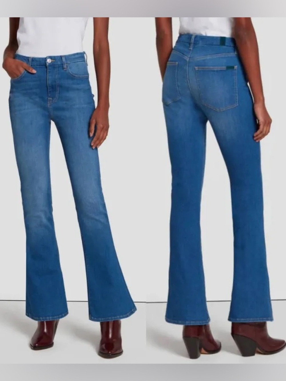 7 for all mankind Light Wash Ultra High Rise Skinny Boot Tailorless Jeans 32